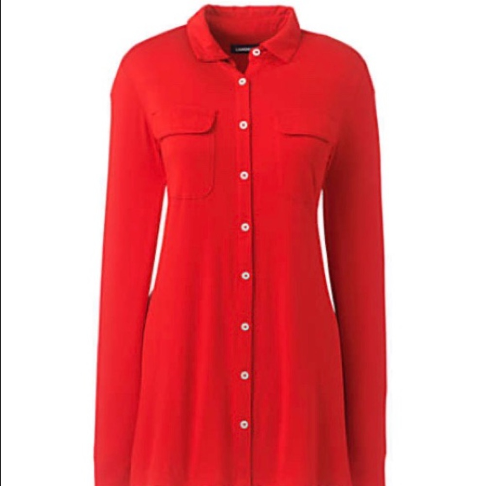 Lands End Long Sleeve button/front Shirt/Tunic